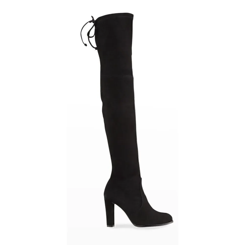 Stuart Weitzman Highland Black Over The Knee Suede Boots Size 9.5/ excellent